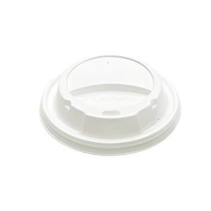 White Disposable Recyclable Plastic Lid 80mm