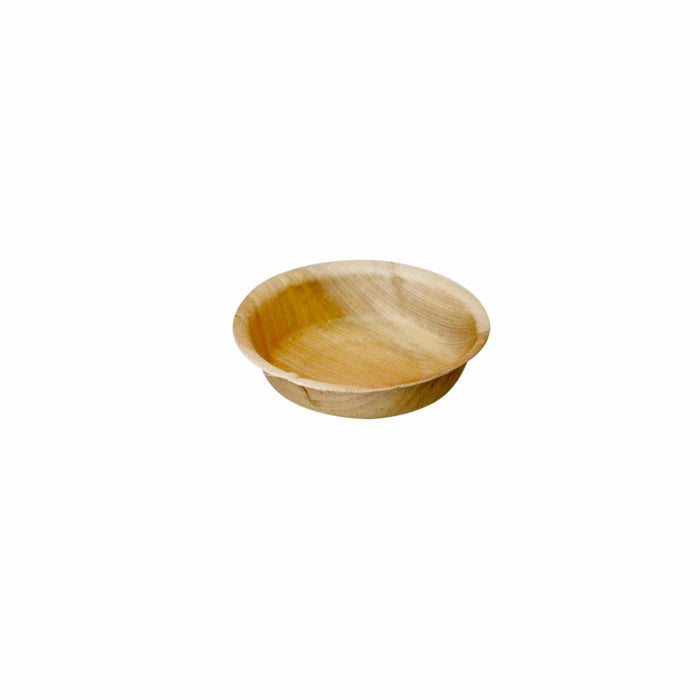 Compostable Round Dipping Bowl 120mm - Palm Leaf