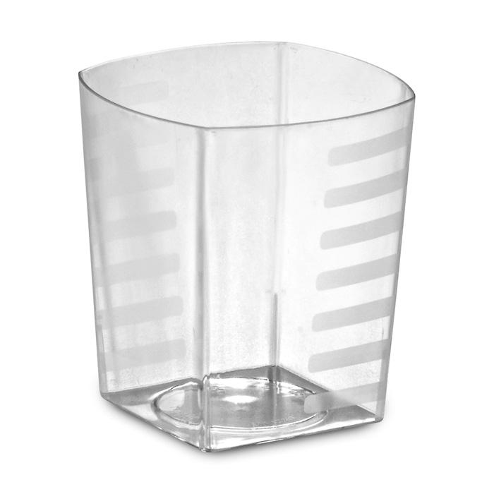 Clear Disposable Recyclable Square Plastic Tumbler Glass 255ml