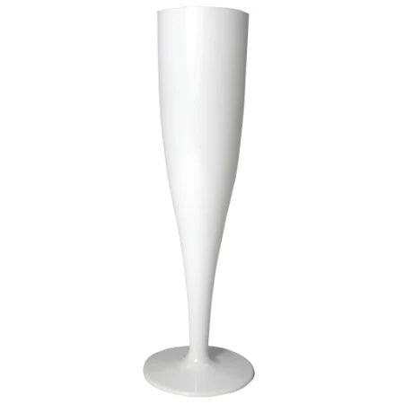 White Disposable Recyclable Plastic Champagne Flutes 160ml