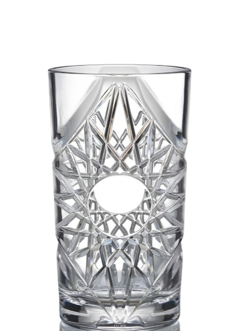 Clear Reusable Plastic Cut Glass-Effect Tumbler 470ml - Polycarbonate