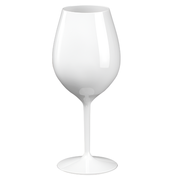 White Reusable Plastic Premium Blow Moulded Wine Glass 510ml - Tritan