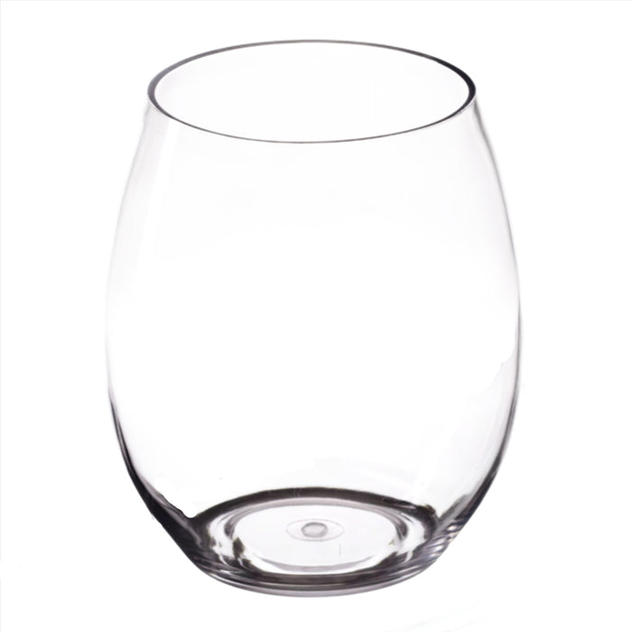 Clear Reusable Plastic Premium Stemless Wine Glass 390ml - Tritan