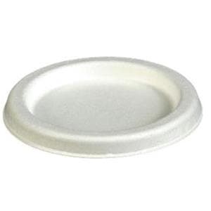 White Compostable Lid 80mm  Reed Pulp