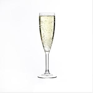 Clear Reusable Plastic Champagne Flute 190ml- Polycarbonate