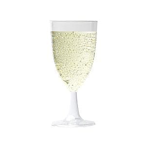 Clear Disposable Recyclable Plastic Wine Glass 215ml CE Marked to Line at 125 & 175ml