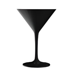 Black Reusable Plastic Martini Glass 200ml- Polycarbonate