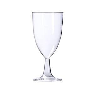 Clear Disposable Recyclable Plastic Wine Glass 215ml CE Marked to Line at 125 & 175ml