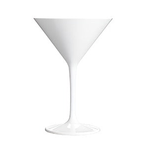 White Reusable Plastic Martini Glass 200ml- Polycarbonate