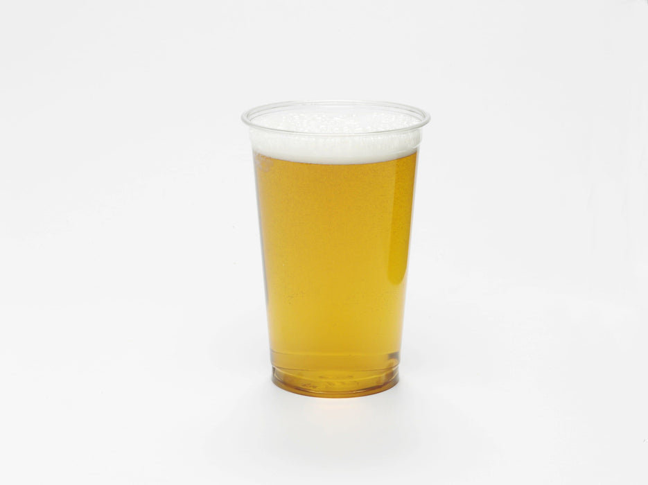Clear Recyclable Plastic Pint Glass 615ml - RPET CE Capacity Marked to Line