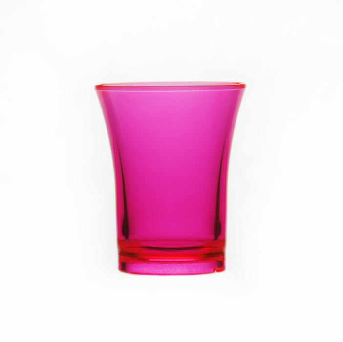 25ml Neon Reusable Plastic Shot Glass Box of 100 - Polystyrene UKCA Stamped to Rim