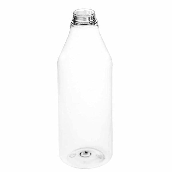 Clear Recyclable Plastic Bottle 1000ml (Lid Sold Separately) - RPET