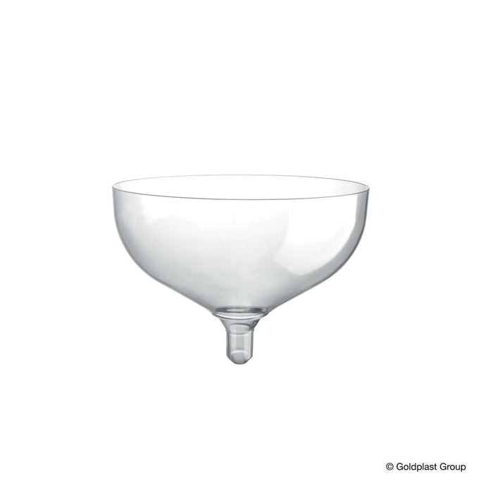 Clear Disposable Recyclable Plastic 2 Piece Champagne Coupe/Cocktail Glass 205ml