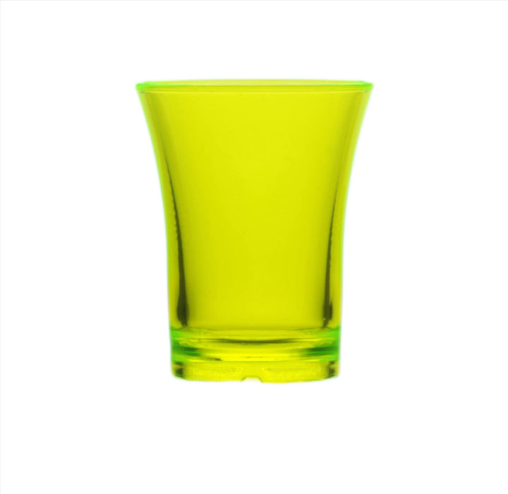 25ml Neon Reusable Plastic Shot Glass Box of 100. - Polystyrene CE/CA Stamped to Rim